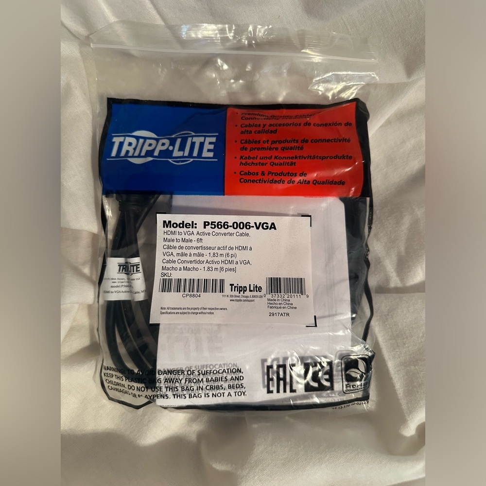 Tripp Lite P566-006-VGA 6' HDMI/VGA Video Cable, Black